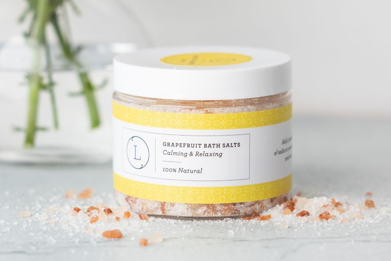 Grapefruit Natural Bath Salt Soak with CBD